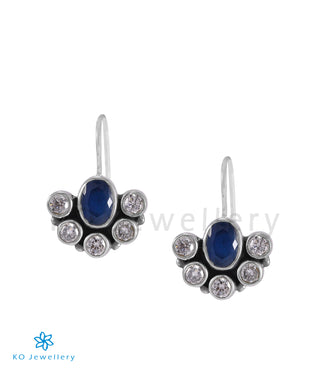 The Pranjal Silver Gemstone Earrings (Blue)