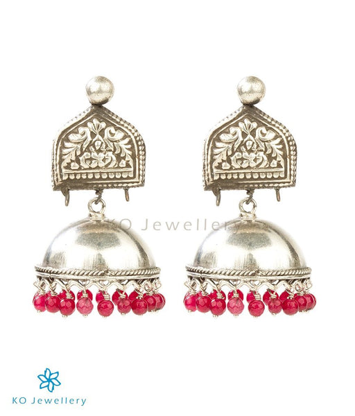92.5 silver temple jhumkas online shopping