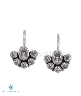 The Pranjal Silver Gemstone Earrings (White)