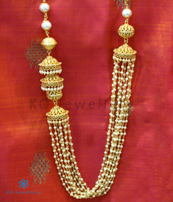 The Samstara Silver Layered Necklace(Pearl)
