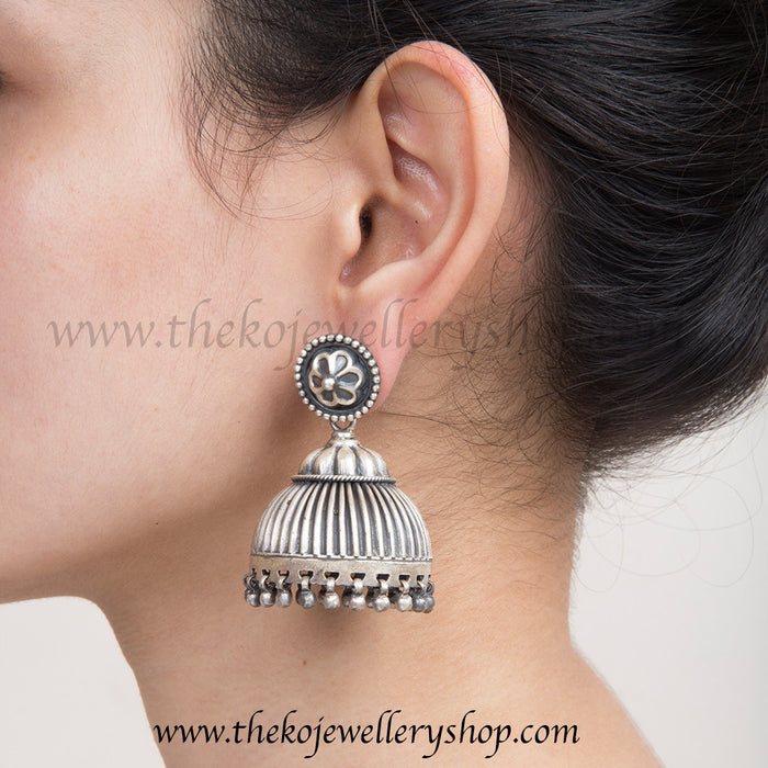 Online shopping pure silver jhumka for women