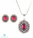 Silver and pink zircon pendant set for regular wear