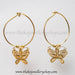 Online shopping pure silver butterfly hoops for women