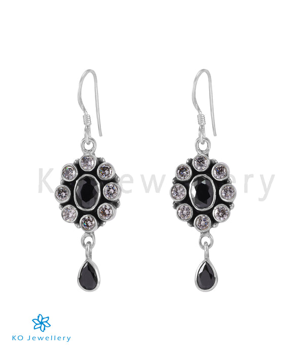The Yukti Silver Gemstone Earrings (Black)
