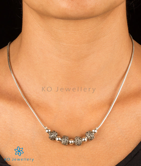 The Manorama Silver Marcasite Necklace Set