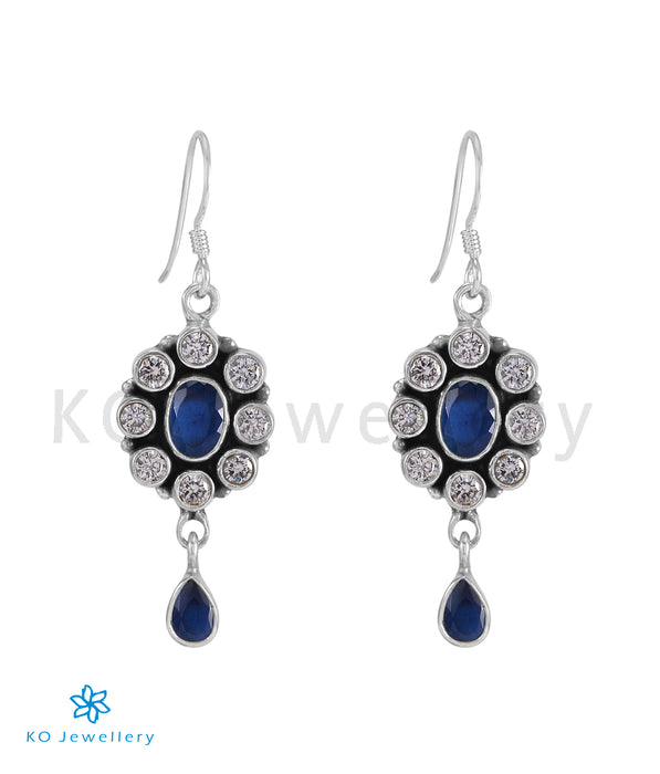 The Yukti Silver Gemstone Earrings (Blue)