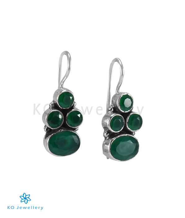 The Saraya Silver Gemstone Earring (Green)