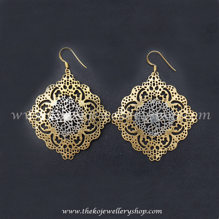 Pure silver gold dipped earrings for women 