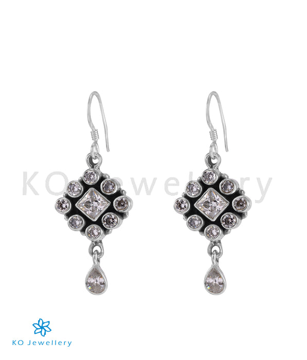 The Pranati Silver Gemstone Earrings (White)
