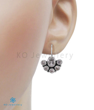 The Pranjal Silver Gemstone Earrings (White)