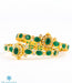 Handcrafted gold coated bangles with green kempu stones