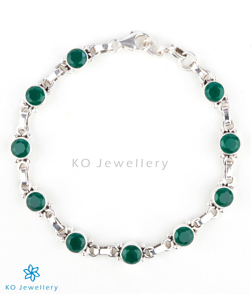 Emerald May Birthstone Bracelet  Silver Emerald Bracelet