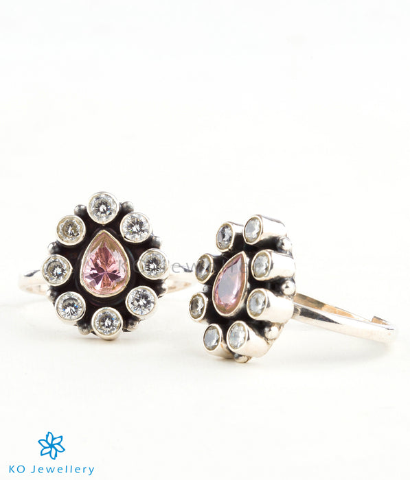 Semi-precious pink zircon toe ring online shopping India