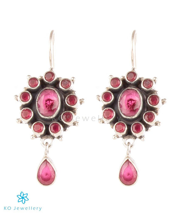 The Amrita Silver Earrings (Red)