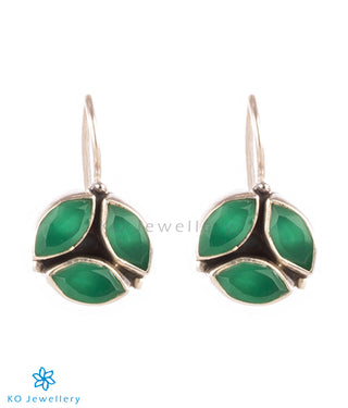 92.5 silver and natural green zircon earrings