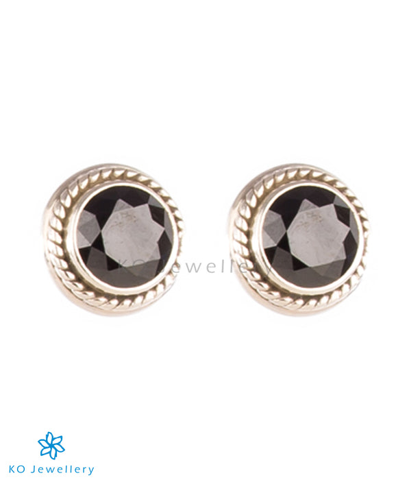 The Prisha Silver Earrings(Black)
