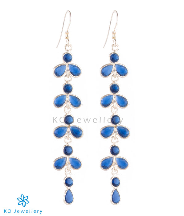 The Aham Silver Gemstone Earrings (Blue)