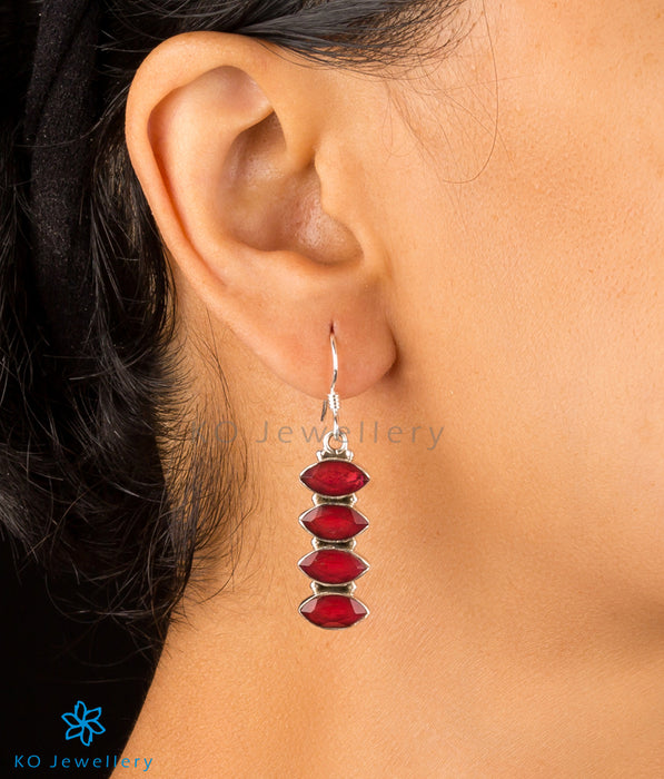 The Pratha Silver Gemstone Earring-Red
