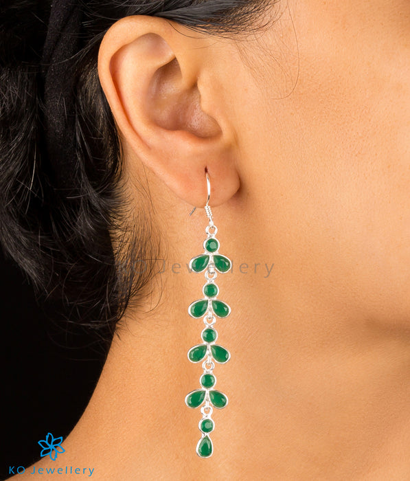 The Aham Silver Gemstone Earrings (Green)