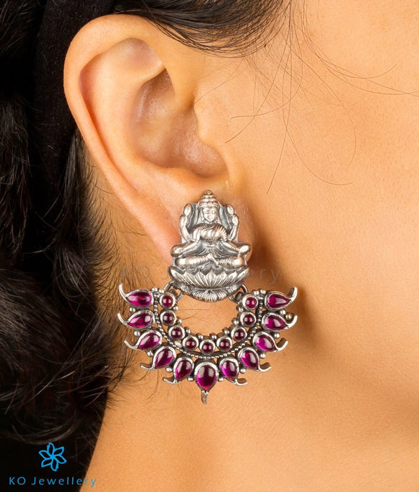The Shreeja Silver Kempu Earrings (Oxidised)