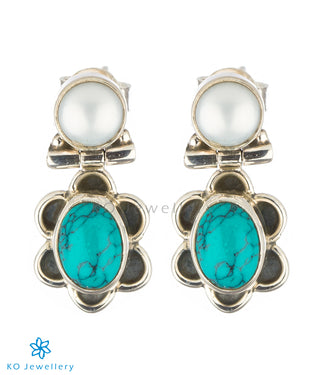 The Parijat Silver Gemstone Earrings(Turquoise)