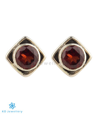 The Anvit Silver Ear-studs(Red)