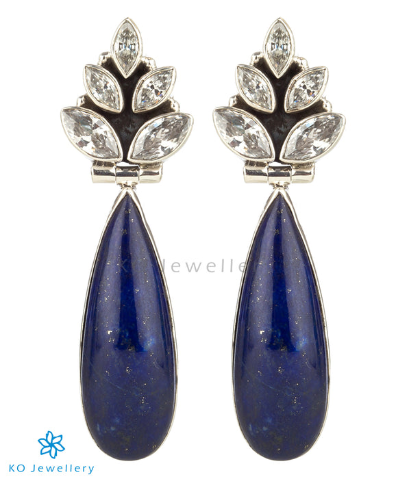 The Ujjvala Silver Gemstone Earrings(Lapis Lazuli)