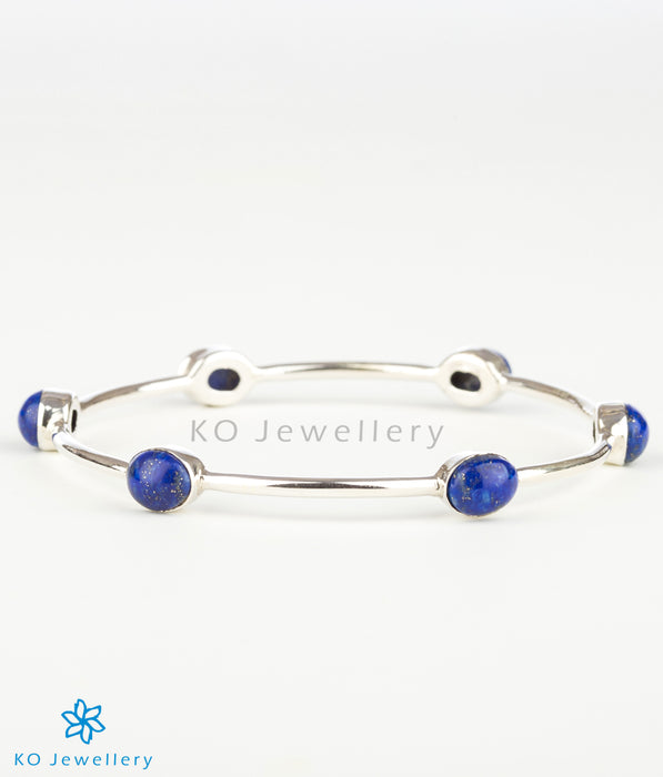 The Advaya Silver Bangle(Blue)