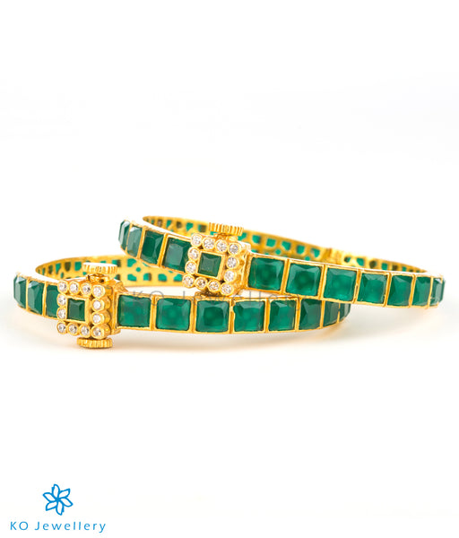 Stunning gold-plated silver bracelet with square stones