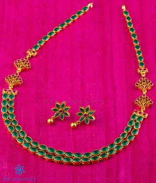 Gorgeous gold plated silver necklace set with guarantee