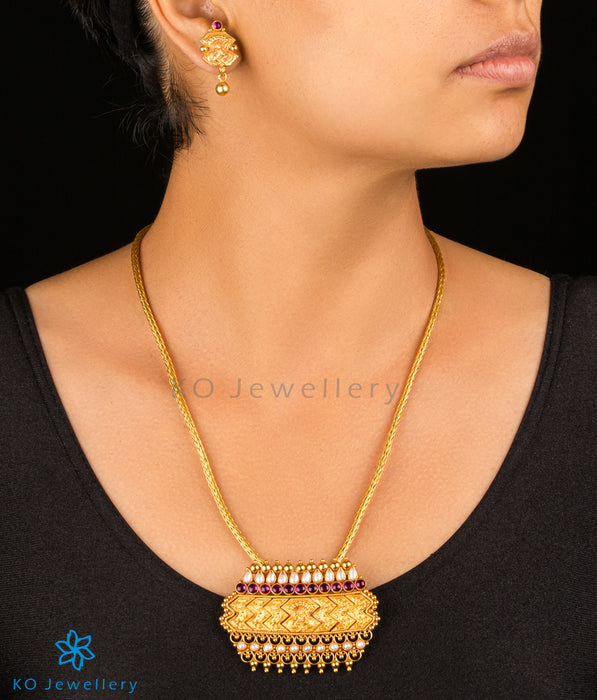 Handmade gold plated temple jewellery set with guarantee