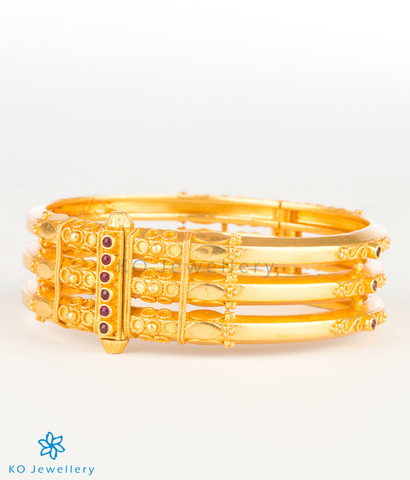 Gold plated silver bangles South Indian temple jewellery style