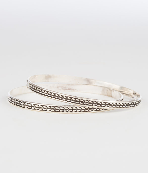 Pure silver bangles with floral design