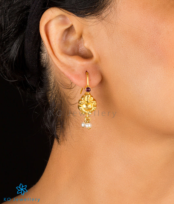 Auspicious gold dipped Ganesha earrings online
