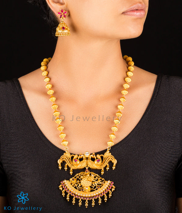The Manthan Silver Peacock Necklace