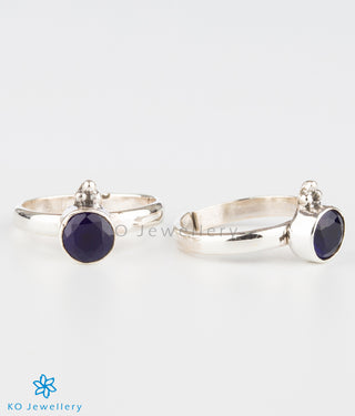The Abhata Silver Toe-rings (Blue)