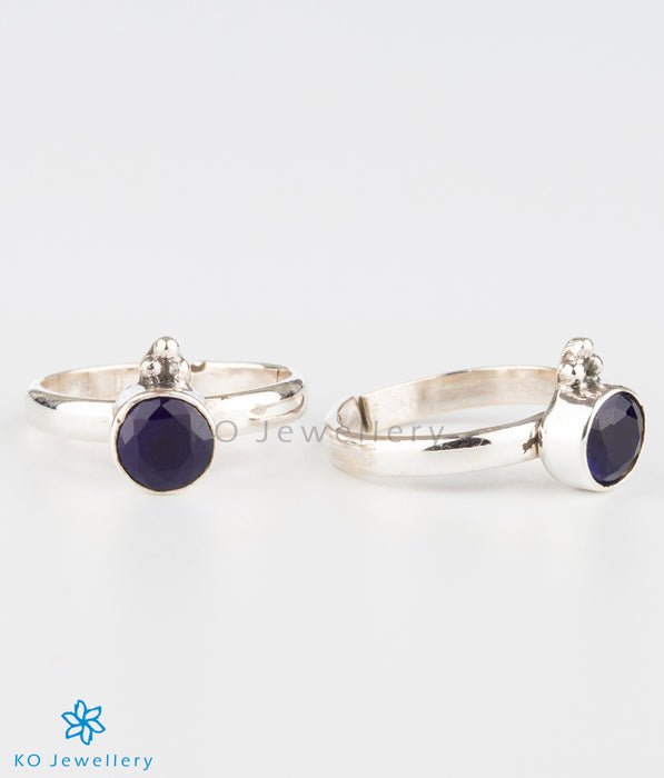 The Abhata Silver Toe-rings (Blue)
