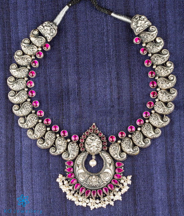 The Prakriti Silver Lakshmi Necklace(Oxidised)