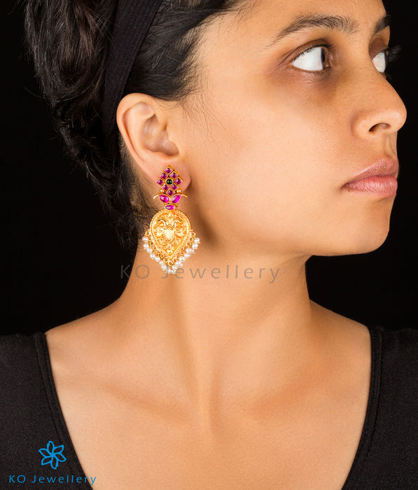 The Iruthalaipakshi Silver Antique Chand-Bali Earrings