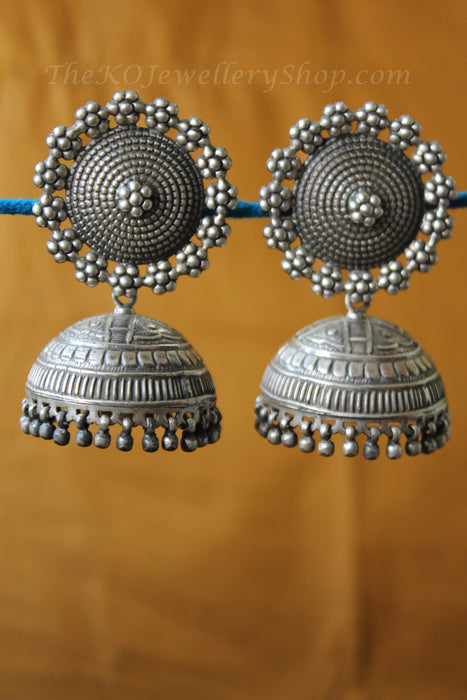 The Suryakanti Silver Jhumka - Small