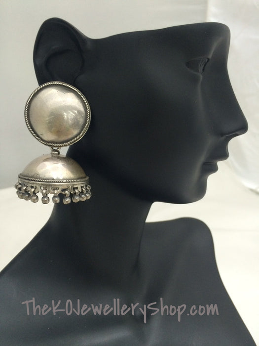 Elegant silver orb style earrings buy online 