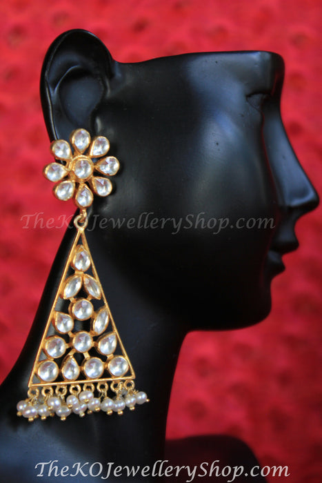 gold plated earrings jadau design