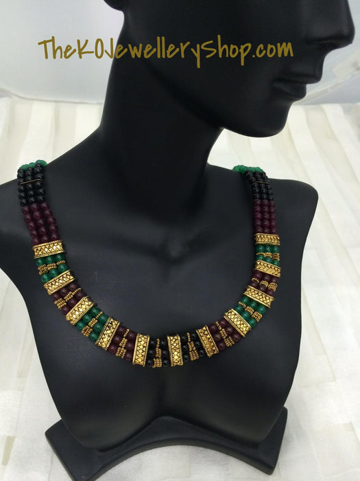 Multi-coloured beads pure silver shop online 