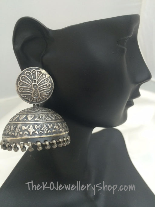 handcrafted sterling silver jhumka  bold and antique 