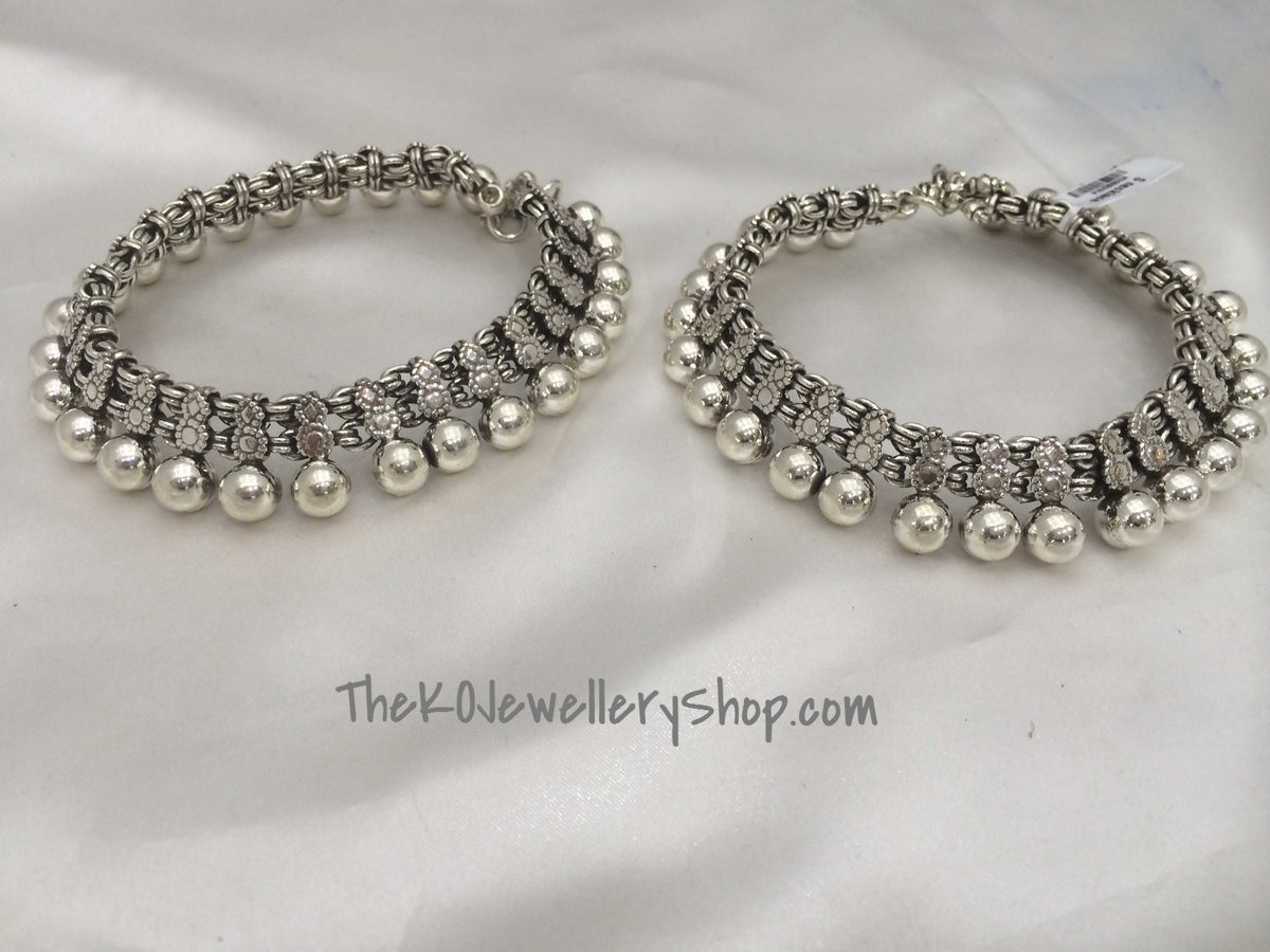 The Janya pure Silver Anklets — KO Jewellery