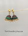 gold plated silver jhumkas red/green
