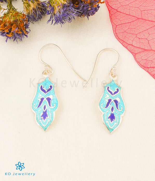 The Ankush Silver Meenakari Earrings (Blue)