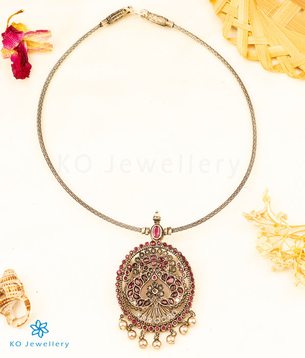 The Niranjana Silver Peacock Necklace