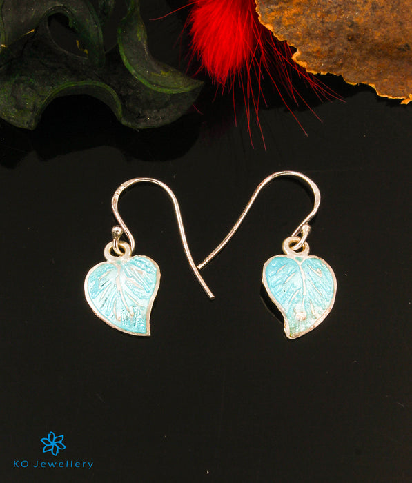 The Rutvik Silver Meenakari Earrings (Light Blue)