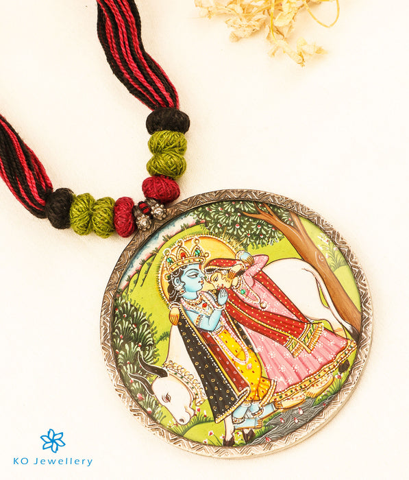 The Vinila Antique Silver Handpainted Necklace